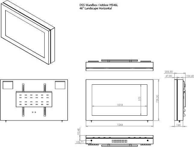 Produktbild DSS Monitorbox Landscape, 46" Bildschirm, schwarz (46")