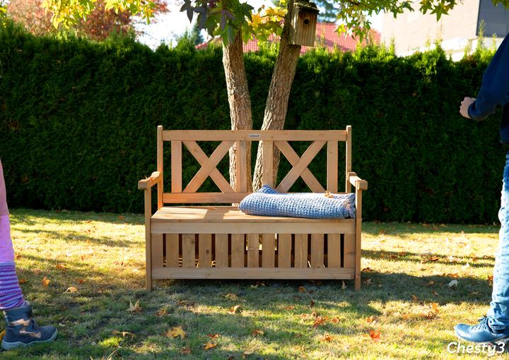 Image du produit Needs&Wants Gartenbank "Chesty3" mit Truhe u. Abdeckung, Tanne (braun)