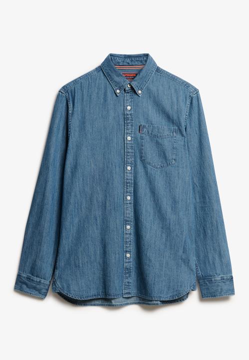 Produktbild Superdry ESSENTIALS L/S DENIM SHIRT Heren Overhemd (L)
