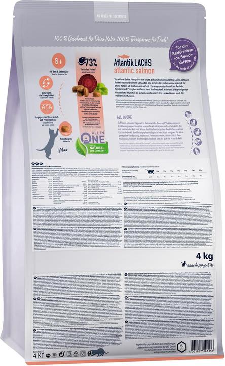 Produktbild Happy Cat Katzenfutter trocken Senior Lachs 1,3 kg (Senior, 1 Stk., 1300 g)