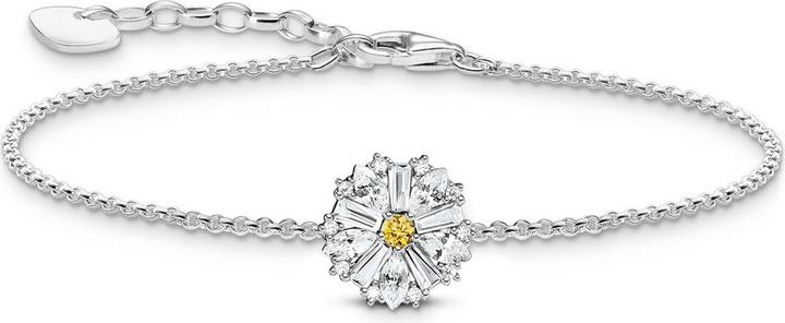 Thomas Sabo Armband Blume Lovely Daisy mit Steinen Silber - A2202-051-4-L19v (19 cm, Silber 925)
