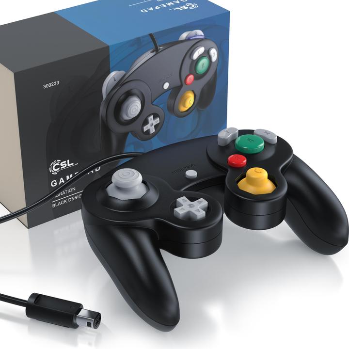 Actual product image CSL 2x Nintendo controller, gamepad for Nintendo GameCube / Wii vibration effects / ergonomic