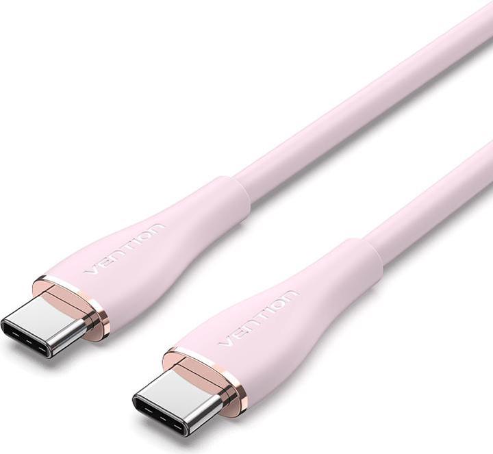 Actual product image Vention USB-C 2.0 to USB-C 5A Cable TAWPG 1.5m Pink Silicone (1.50 m, USB 2.0)