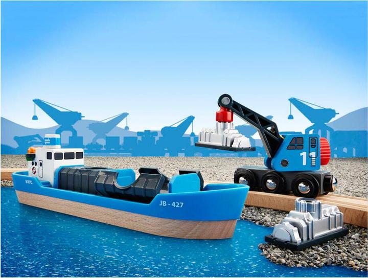 Produktbild Brio Containerschiff mit Kranwagen