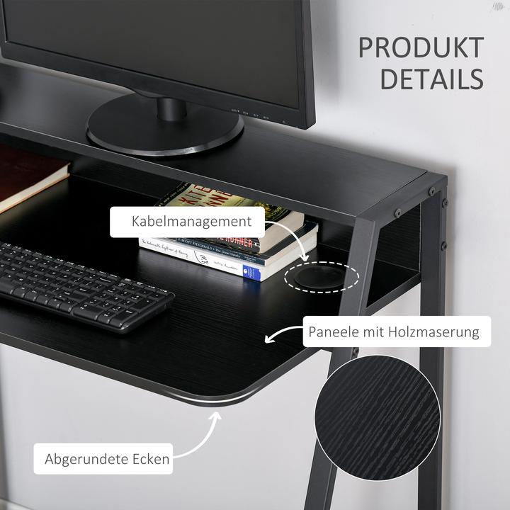 Produktbild Homcom Schreibtisch in Walnuss-Optik (84 x 45 x 85 cm)