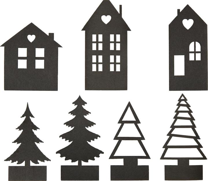 Immagine prodotto Halbach Ritagli di carta "Case e alberi", set di 7, 4,5 - 10 cm