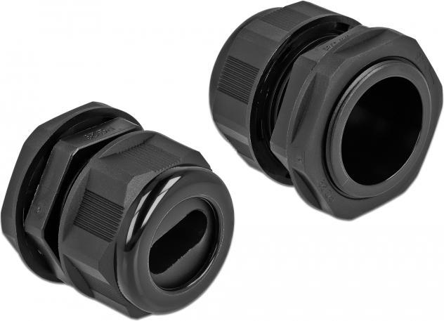 Actual product image Delock Cable gland PG29 for flat cable black 2 pieces