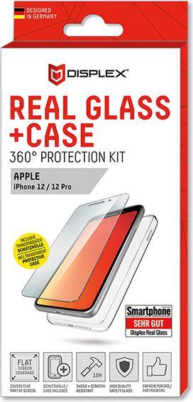 Immagine prodotto Displex Real Glass, 2D Panzerglas + Handyhülle (1 Pezzo/i, Apple iPhone 12, Realme 12 Pro+)