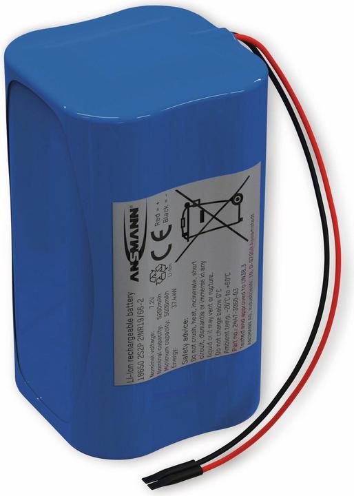 Actual product image Ansmann 2S2P Battery Pack 4x 18650 Cable Li-Ion 7.4 V 5200 mAh (4 pcs., 18650, 5200 mAh)