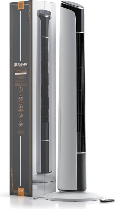 Produktbild Brandson Turmventilator, Fernbedienung, 10° neigbar, Oszillation, 4 Modi, Standventilator 108cm, weiss (52 dB)