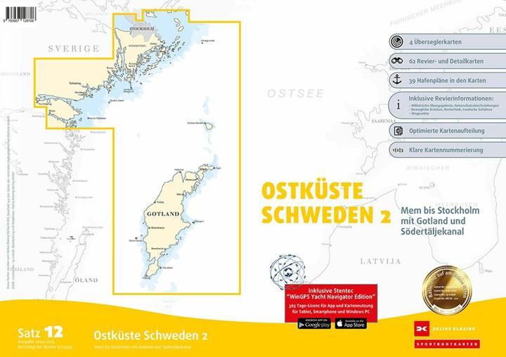 Produktbild Sportbootkarten Satz 12: Ostküste Schweden 2 (Ausgabe 2024/2025)