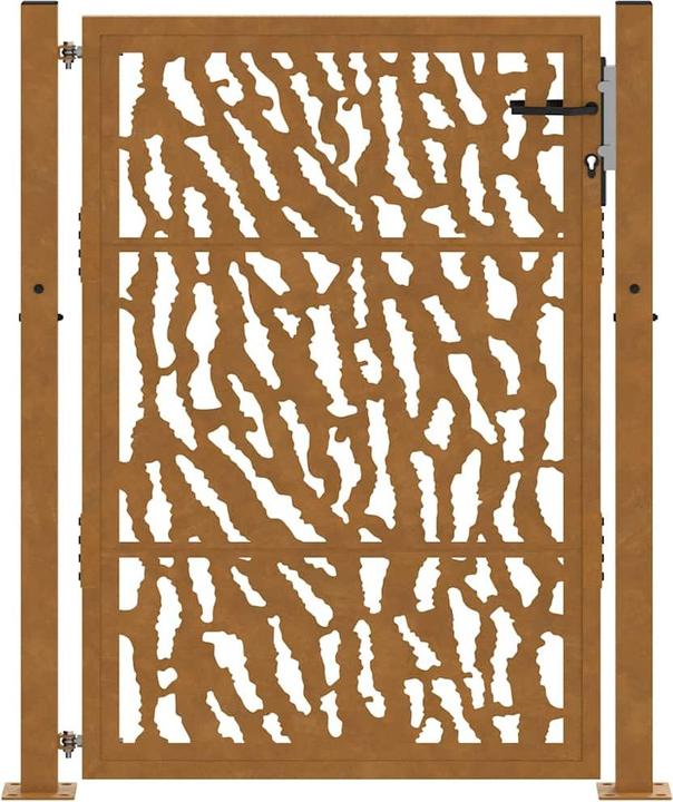 Produktbild VidaXL Gartentor 105x130 cm Wetterfester Stahl Spurendesign Zauntor