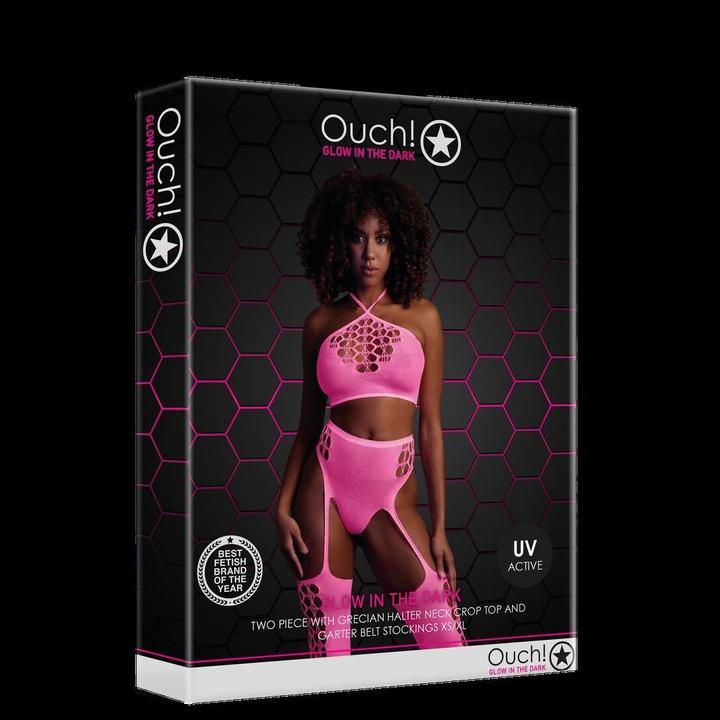 Immagine prodotto Ouch! Two Piece with Crop Top and Stockings - Pink - XS/XL (Taglia unica)