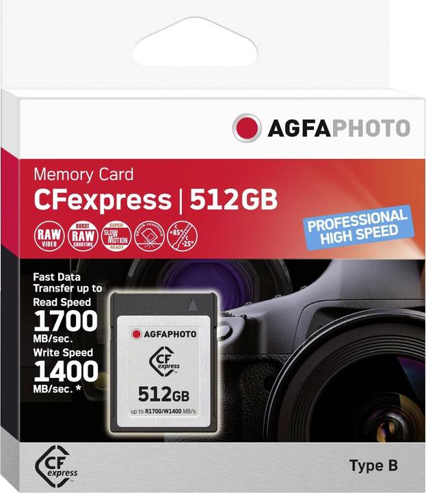 Produktbild AGFAPHOTO CFexpress (512 GB, CFexpress Typ B)