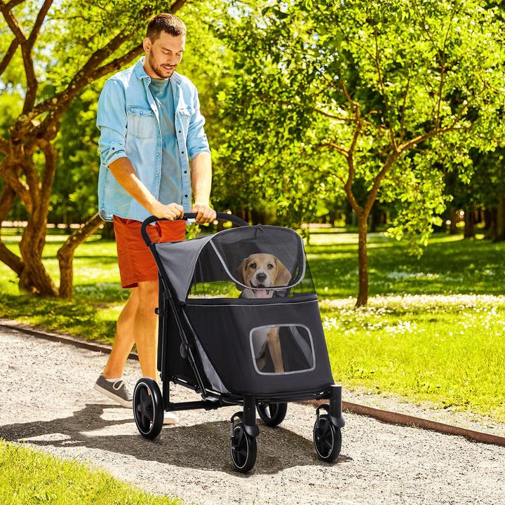 Immagine prodotto PawHut Passeggino per cani con due guinzagli di sicurezza (Cane)