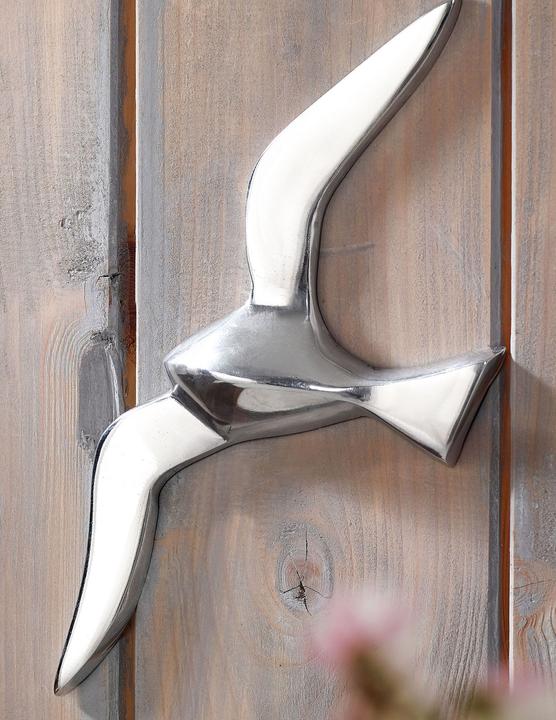 Actual product image FineBuy Wall decoration seagull aluminum 30 cm