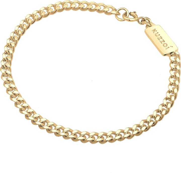 Actual product image Kuzzoi Bracelet Basic Men's Panzerkette Solid Piece 925 Silver (21 cm, 925 silver)