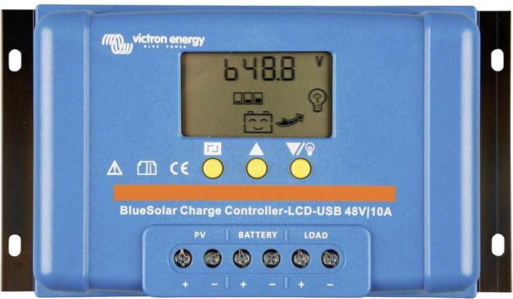Actual product image Victron Energy Blue-Solar PWM LCD&USB Charge Controller PWM 12 V, 24 V, 48V 10A