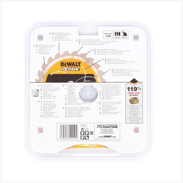 Actual product image DeWalt Xtreme Runtime 190mm x 30mm 24T CSB