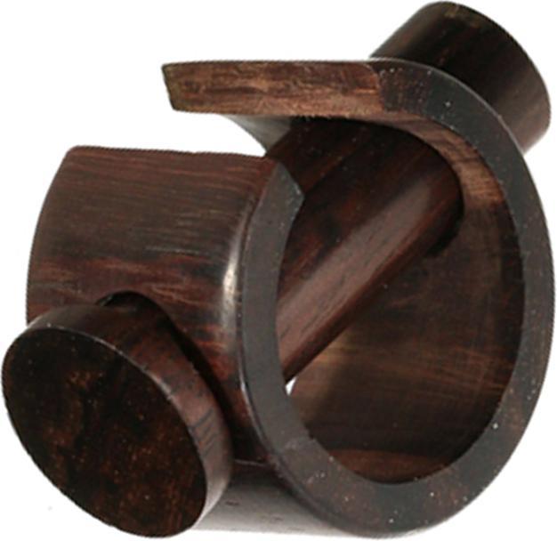 Star Piercing Plug Bolzen mit Schild aus Narra Holz (Organisch, ohne Messing)