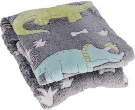 Actual product image Toi-Toys Glow N Fun Glow in the Dark Dino blanket, 130x150cm (130 x 150 cm)