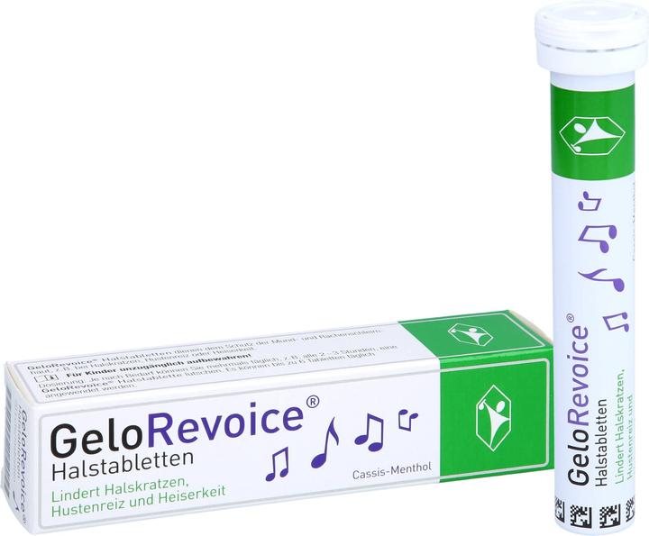 Actual product image GeloRevoice Throat Lozenges Cassis-Menthol, 20 tablets (20 Piece)
