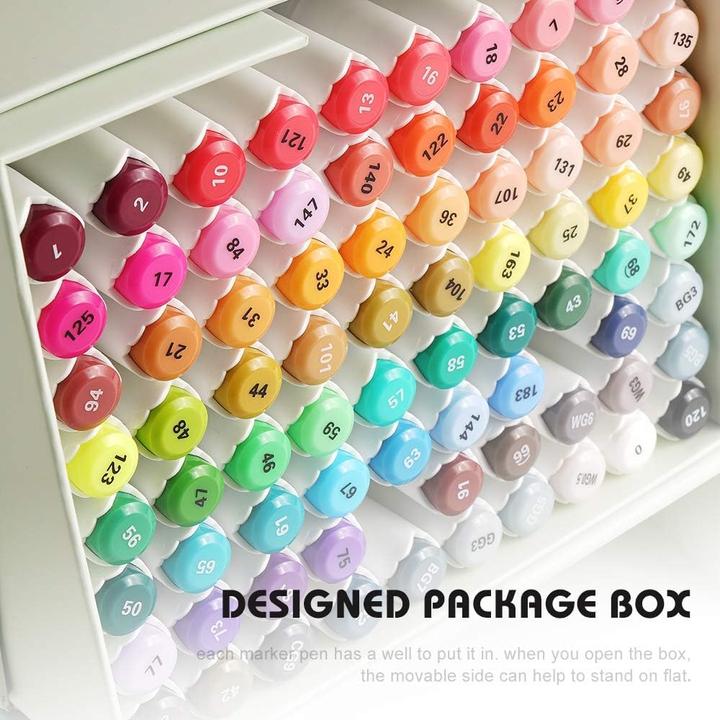 Actual product image Arrtx ALP-Serie - Permanent Marker Set mit Doppeltipps (80 Farben) (Multicoloured, 80 x)