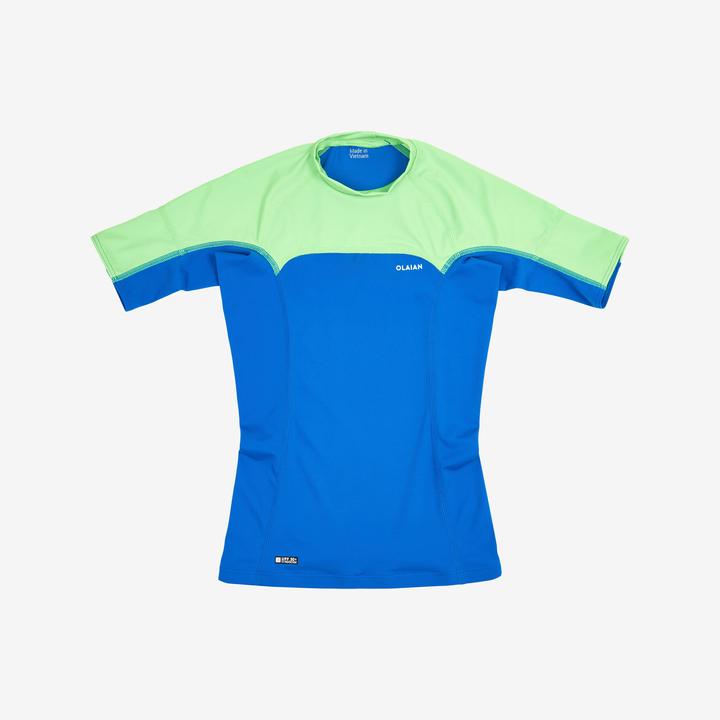 Actual product image Olaian UV-Shirt Kinder 500 grün/blau (8, 9, 10)
