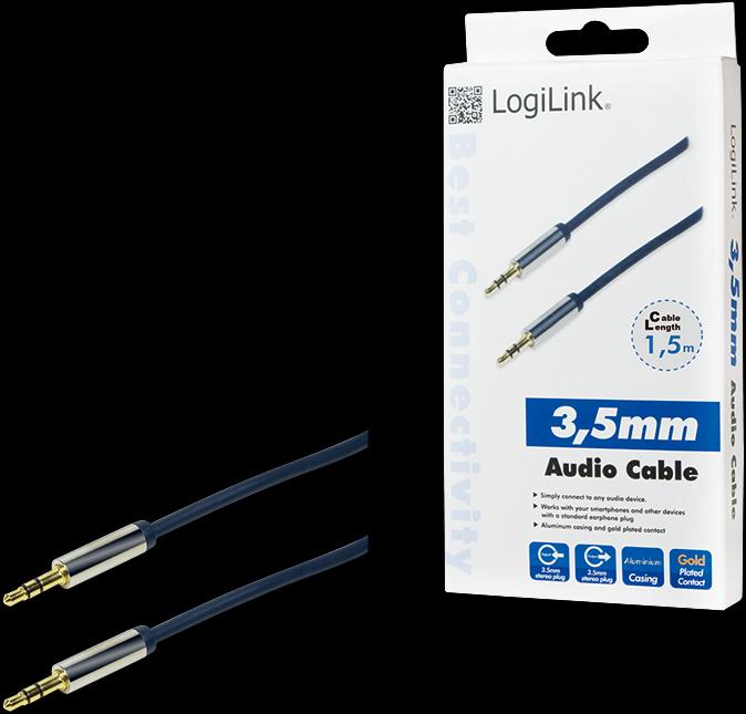 Image du produit LogiLink CA Câble de connexion (1.50 m, Jack 3,5 mm (AUX))