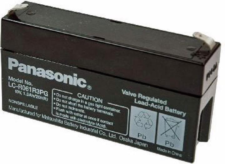 Produktbild Panasonic Akku LC-R061R3PG Blei Akku 6 Volt 1,3Ah mit 4,8mm Steckkontakten (6 V)