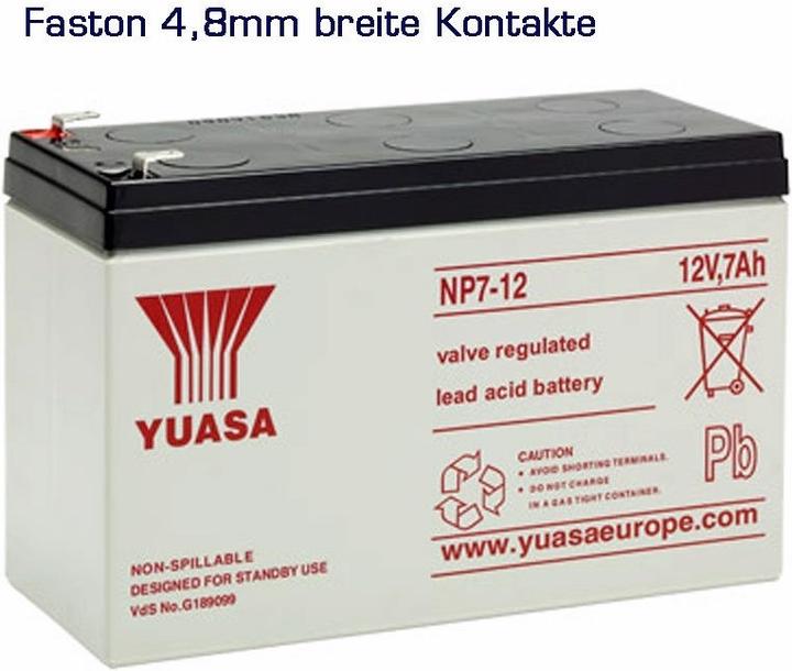 Image du produit Yuasa Akku NP7-12 Akku NPW36-12, mit 4,8mm Kontakten (12 V, 7 Ah)