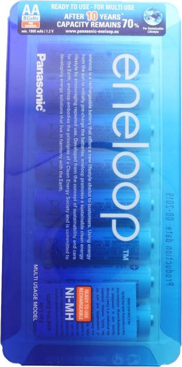 Immagine prodotto Panasonic Batteria ricaricabile Mignon/AA HR-3UTGA, confezione da 8 + box batteria (8 pz., AA, 1900 mAh)