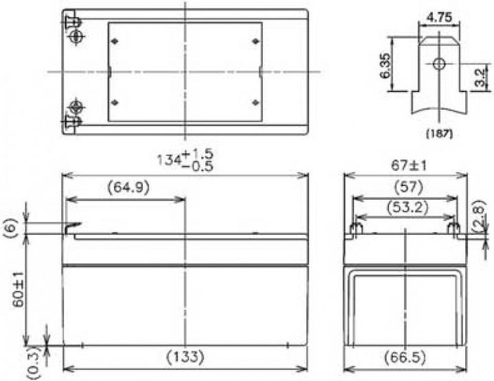 Produktbild Panasonic Akku LC-R123R4PG Akku 12 Volt 3,4Ah mit Faston F1-Anschluss 4,8mm Steckkontakten (12 V)