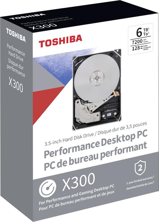 Image du produit Toshiba X300 Commerce de détail (6 To, 3.5", CMR)
