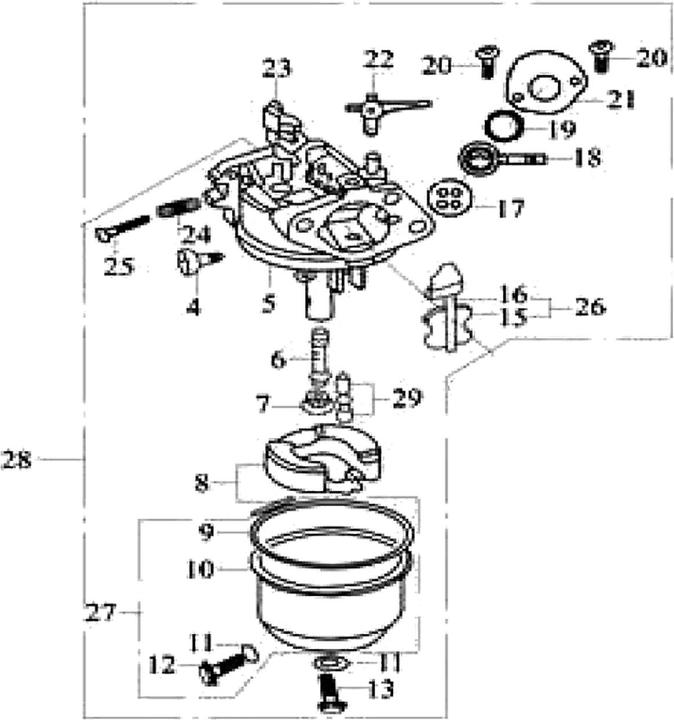 Image du produit Wiltec Pièce détachée LIFAN Carburateur moteur a essence 9 CV (Pièces de rechange pour machines de jardinage)