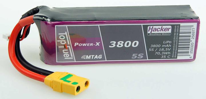 Actual product image Hacker LiPo Pack TF Power-X 3800-5S MTAG (18.50 V, 3800 mAh)