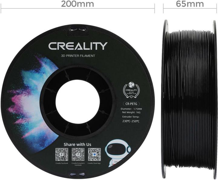 Actual product image Creality Filament (PETG, 1.75 mm, 1000 g, Black)