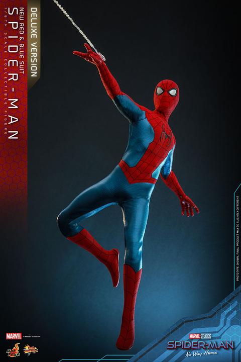 Actual product image Hot Toys Spider-Man: No Way Home figurine Movie Masterpiece 1/6 Spider-Man (New Red and Blue Suit) (Deluxe Ve