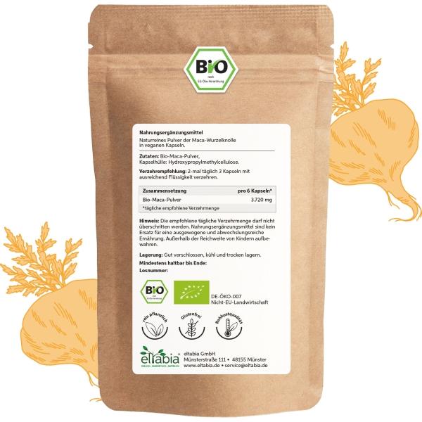 Immagine prodotto Eltabia Capsule di Maca biologica 100 (100 Pezzo/i, Pillole)