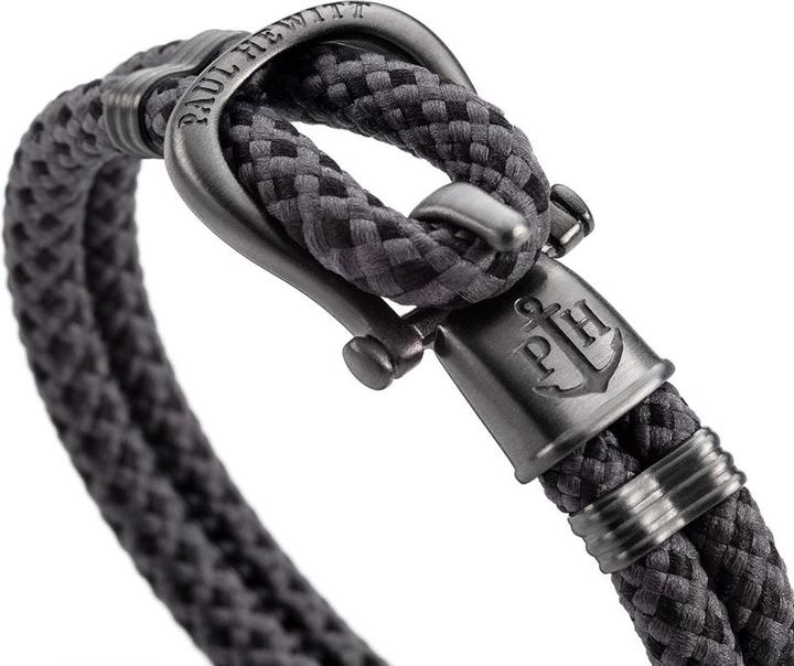 Image du produit Paul Hewitt Phinity Shackle Bracelet Bracelet Pistolet Métal Nylon Noir Gris Noir (18 cm, Nylon, Acier inoxydable)