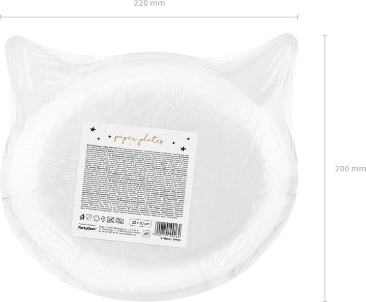 Actual product image Partydeco Plate Cat Black (6 x)