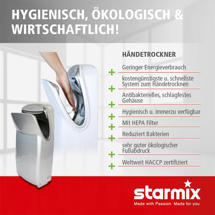 Produktbild starmix T-C1 Händetrockner Highspeed berührungslos ws Nr. 017082