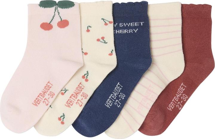 Vertbaudet 5er-Pack Mädchen Socken Kirschen (5er Pack, 31, 34)