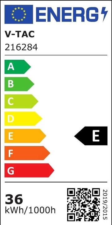 Energie-Label V-TAC VT1249 LED Wasserdichte Lampe GSerie 1200mm 36W 6400K 120lmW (4320 lm)