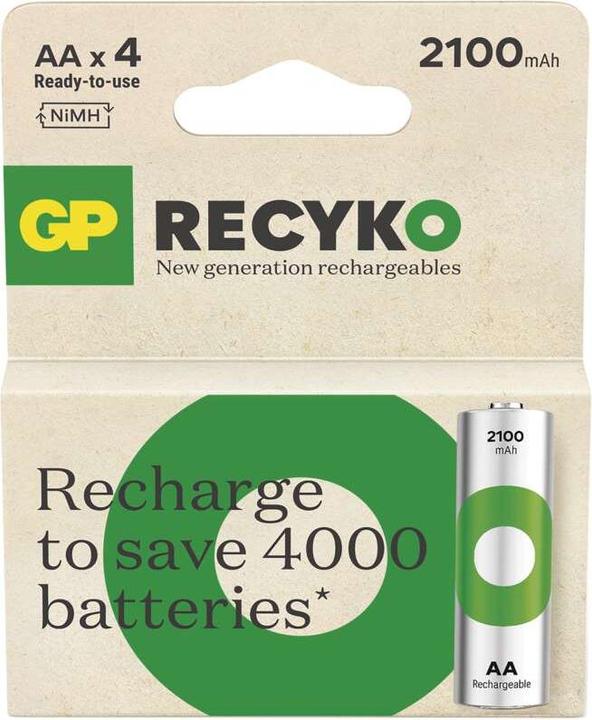 GP Batteries GP Nab??jec?? bat. ReCyko 2100 AA (HR6) - 4ks (4 pcs., AA, 100 mAh)