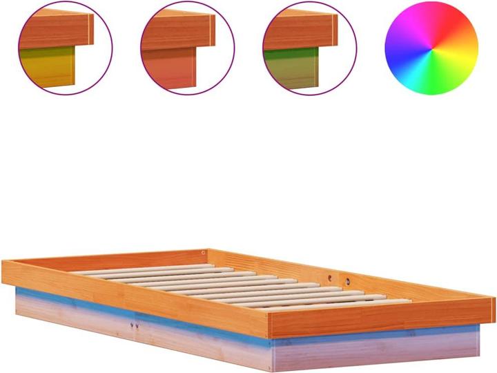 Produktbild VidaXL Bett mit LED-Beleuchtung Kiefer (140 x 200 cm)