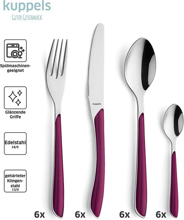 Actual product image Kuppels Cutlery set 24 pieces wildberry 2214 Prisma (24 Piece, Cutlery set)