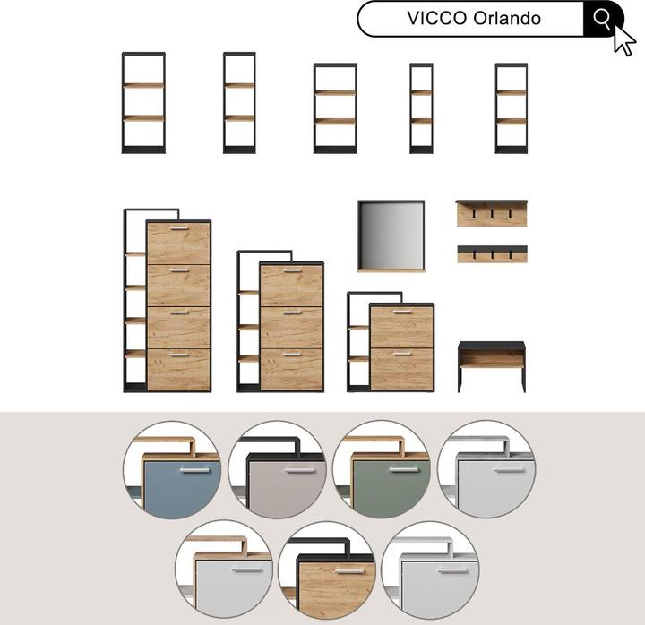 Actual product image Vichy Orlando (80 x 24.5 x 128.5 cm)