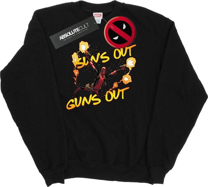 Actual product image Mens Deadpool Sun's Out Guns Out Sweatshirt (S)