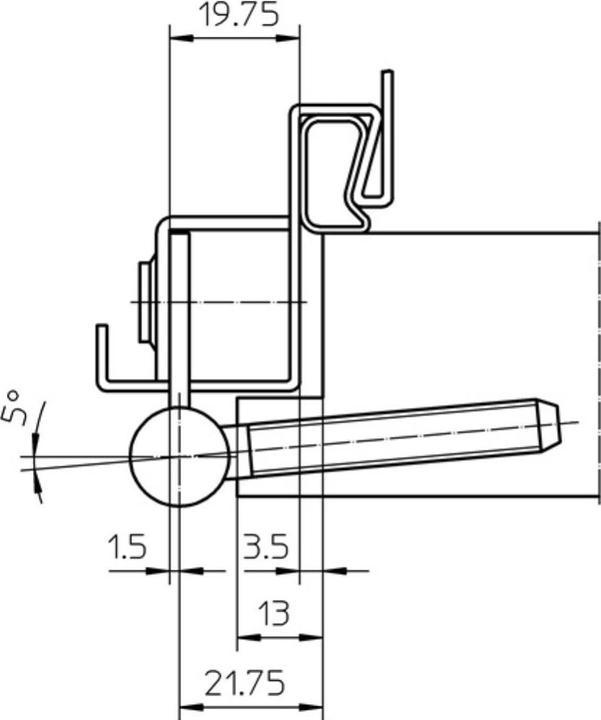 Actual product image Simonswerk Mortice hinge rising V 8550 rising nickel-plated 40 kg DIN right wooden doors